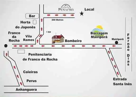 Mapa - Chácara Rancho Penacho - Franco da Rocha