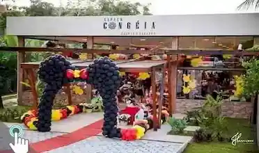 Espaço Congéia - Com área de 4.000 m2, paisagismo natural, salões eventos capacidade até 500 convidados, ideal para casamento, jantares, eventos empresariais, palestras, bailes e recepções de formatura, aniversários, eventos infantis..