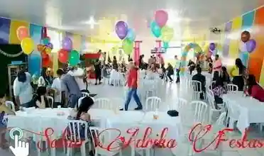 Salão Adrika Festas - Salão com capacidade p/ até 160 pessoas. Buffet, brinquedos, decoração da mesa principal, mesas e cadeiras, barraca de algodão doce..